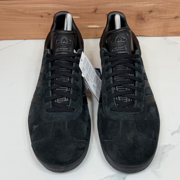 Adidas‎ Gazelle Originals Triple Black Suede Leather Sneakers Mens Shoes size 9 - Picture 7 of 14